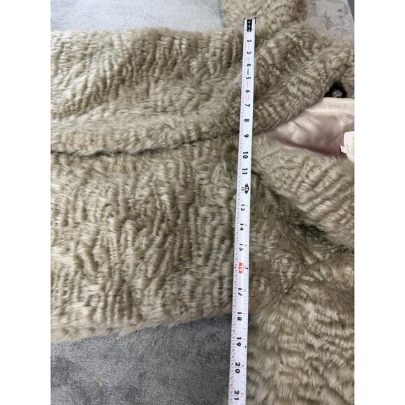 Laundry by Shelli Segal Faux Fur Coat Brown Gray Long Sleeve Small Hook Eye - Picture 12 of 16